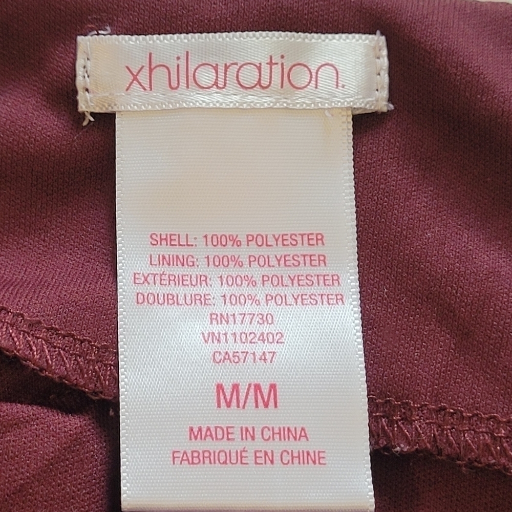 Xhilaration Burgundy Pleated Lined Mini Skirt Juniors Sz M - Picture 9 of 9